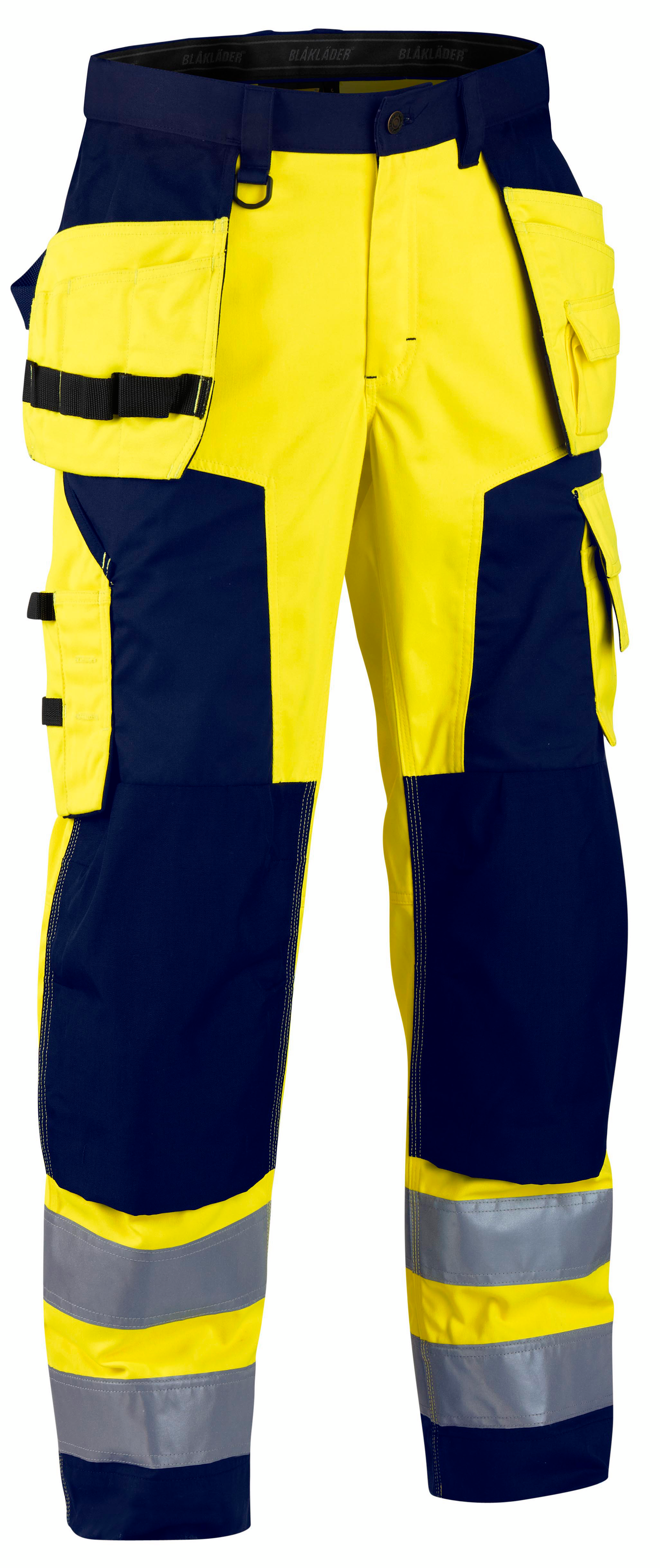 Riipputaskuhousut Blåkläder Hi-Vis 15683389 keltainen-tummansininen