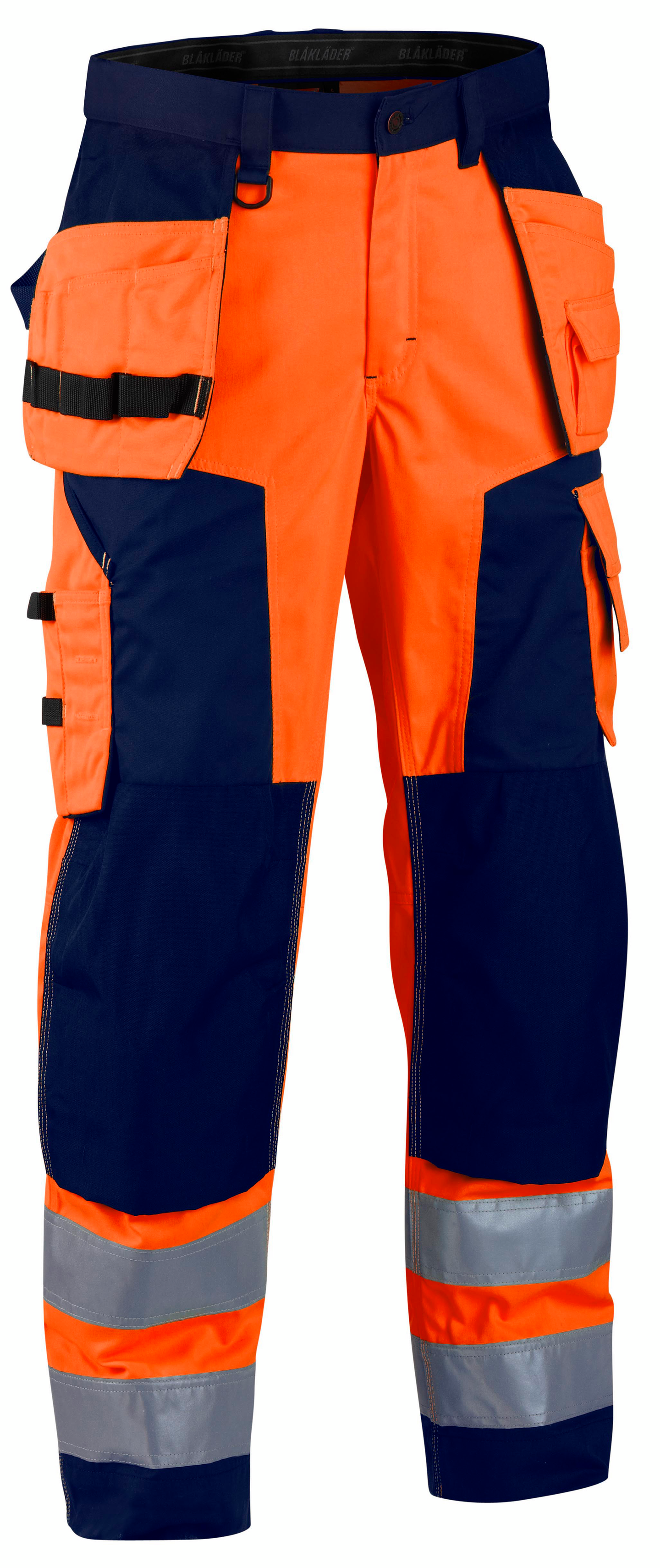 Riipputaskuhousut Blåkläder Hi-Vis 15685389 oranssi-tummansininen