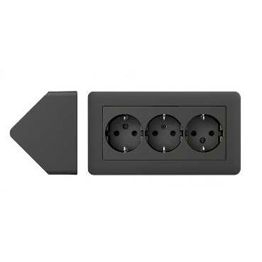Pistorasia Schneider Electric Exxact 3-osainen kulma antrasiitti