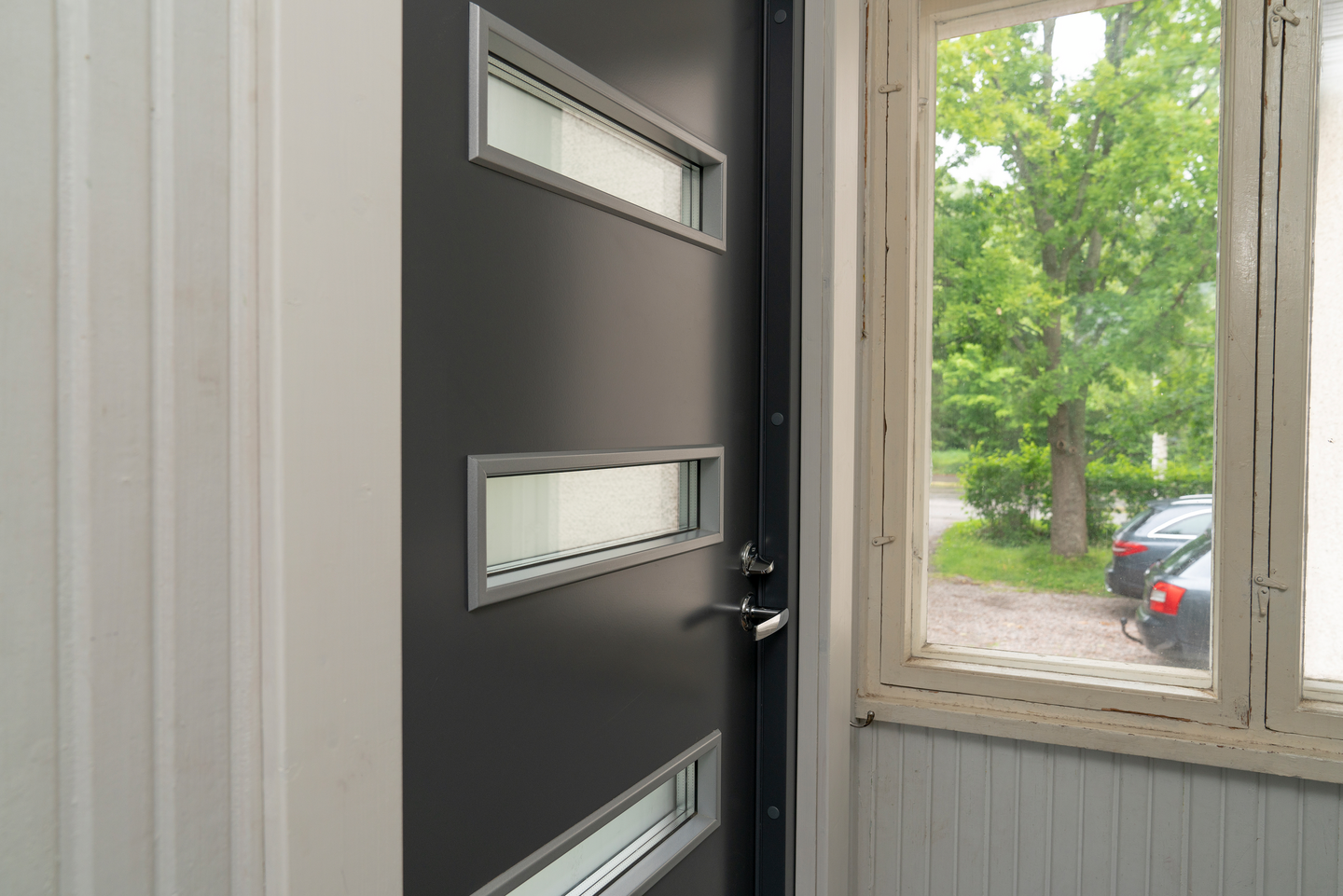 Ulko-ovi Swedoor Function F2090W53 valkoinen satiinilasi