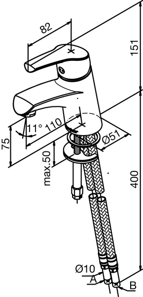 TVÄTTSTÄLLSBLANDARE DAMIXA ROWAN KROM