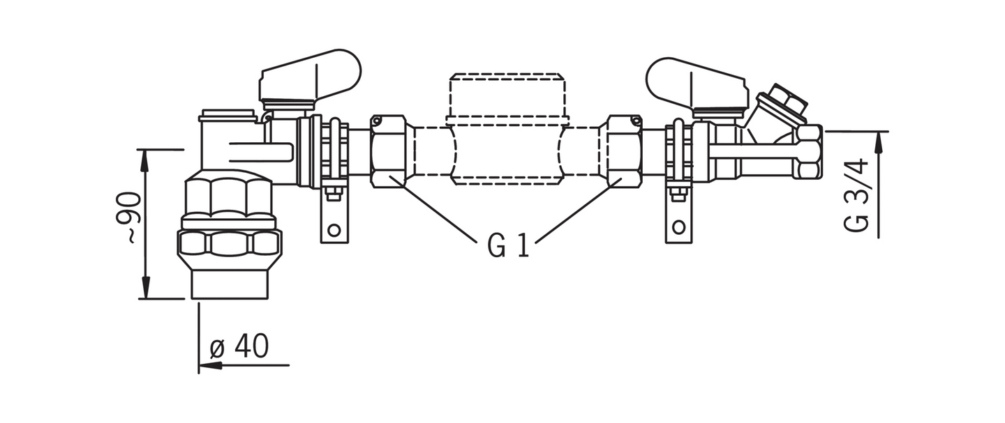 Vesimittariventtiilipari Oras 432140
