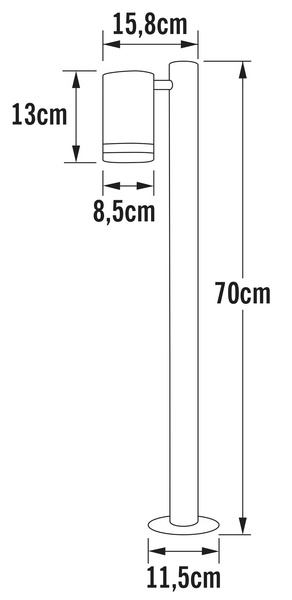 Pylväsvalaisin Konstsmide Modena musta 35W GU10