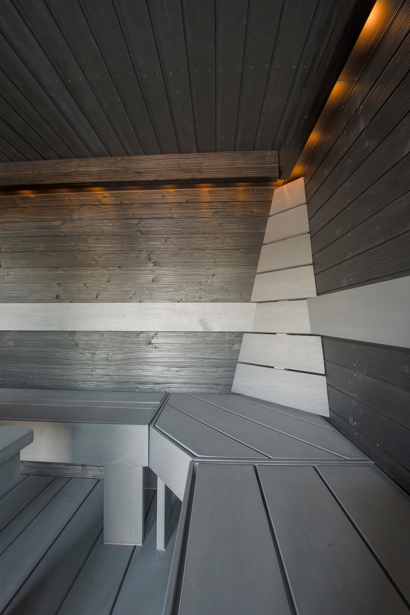 Saunapaneeli Cello 15x95x2250mm loimu TK saunasuoja musta