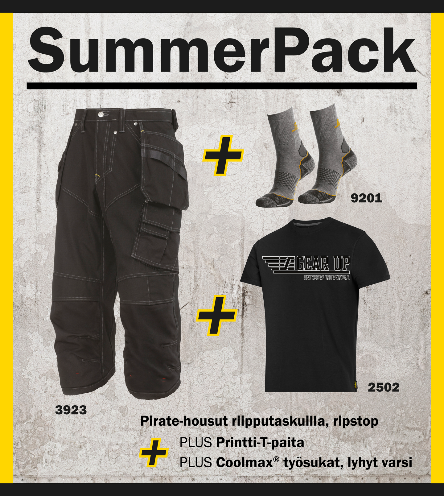 Summer-pack Snickers 3923-0404 musta