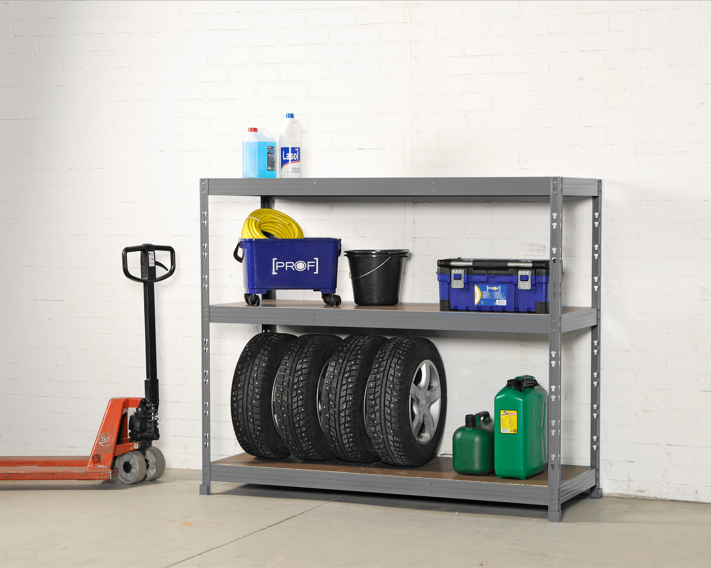 Varastohylly PROF 150x180x70/3 tasoa/500kg harmaa