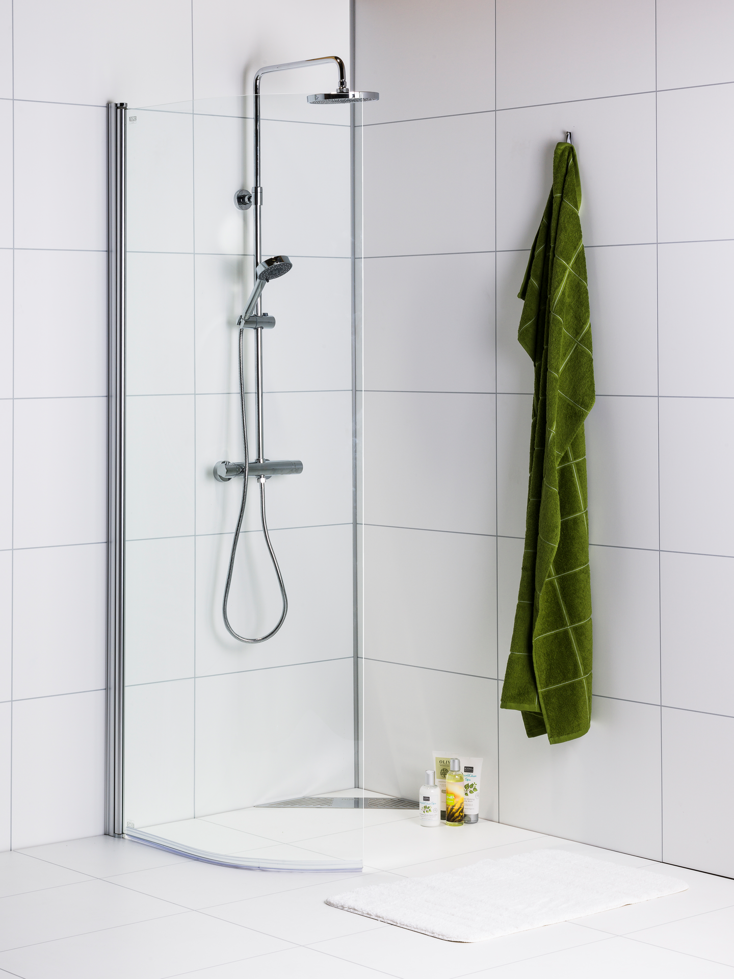 DUSCHVÄGG NORO ICE FOCUS DVR, KLARGLAS BOCKAD 80