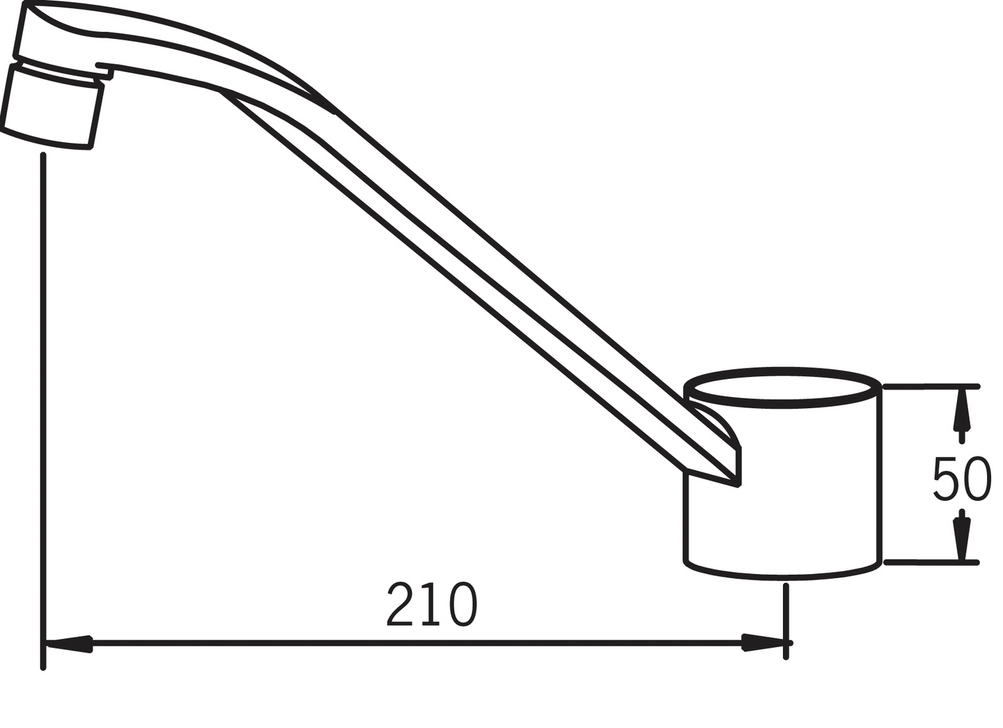 Juoksuputki Oras 159979V 210mm kromi
