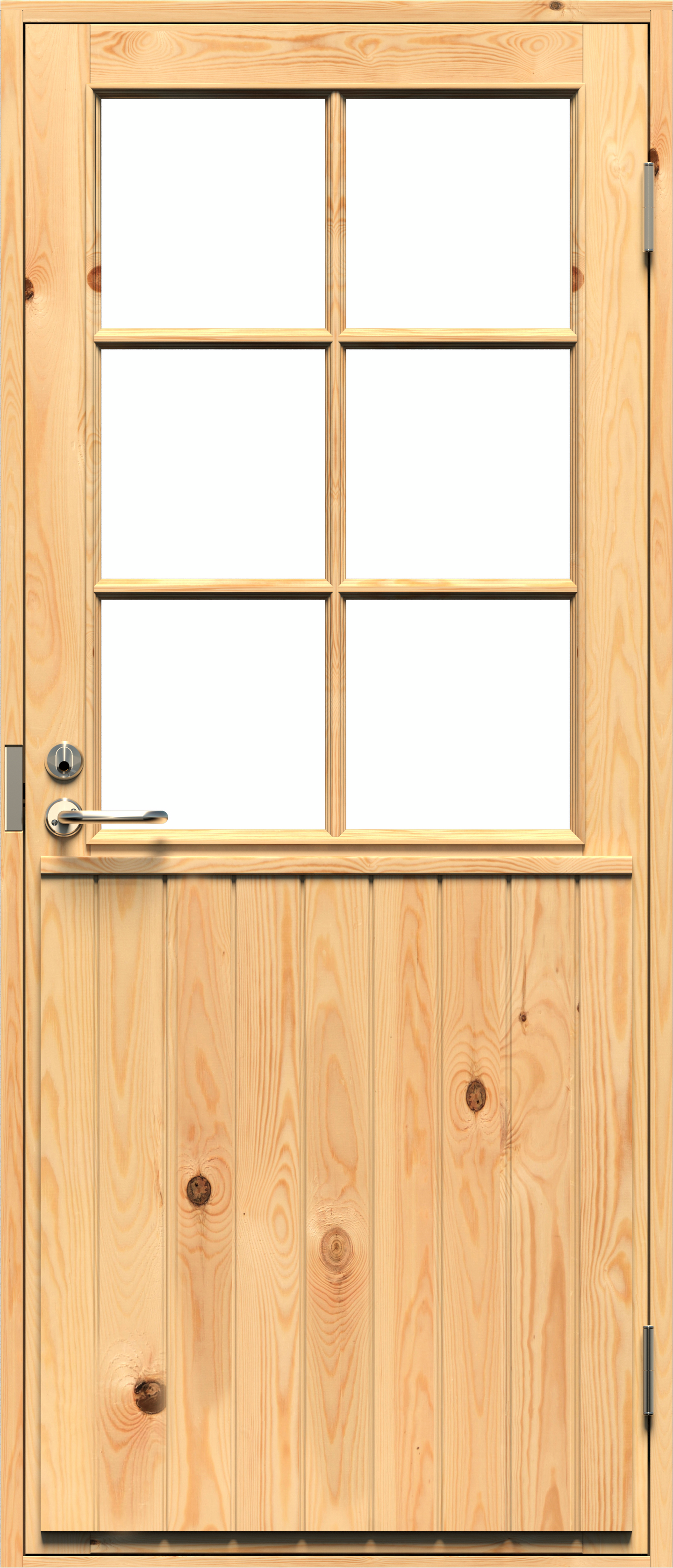 Mökkiovi Swedoor Mökki2 6-ruutuinen puuvalmis mänty kirkas lasi