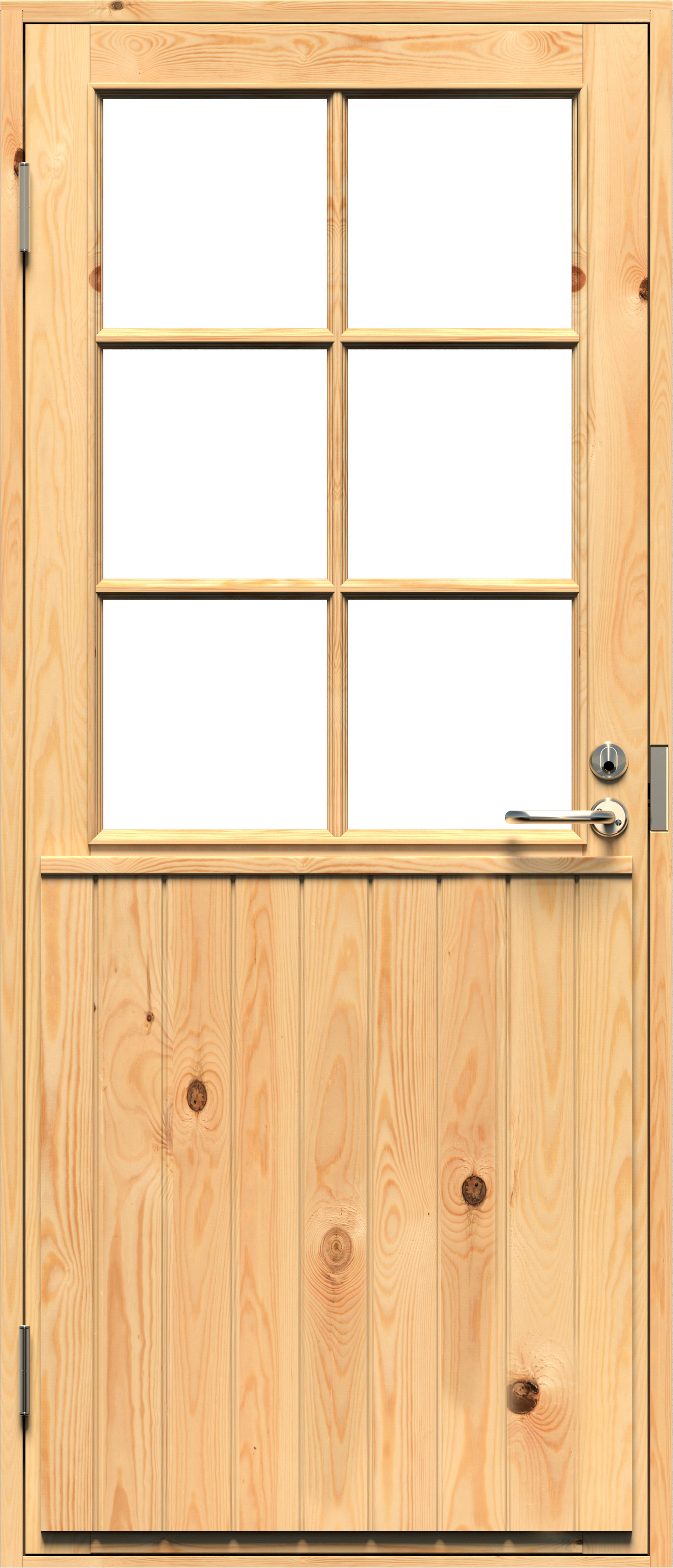 Mökkiovi Swedoor Mökki2 6-ruutuinen puuvalmis mänty kirkas lasi