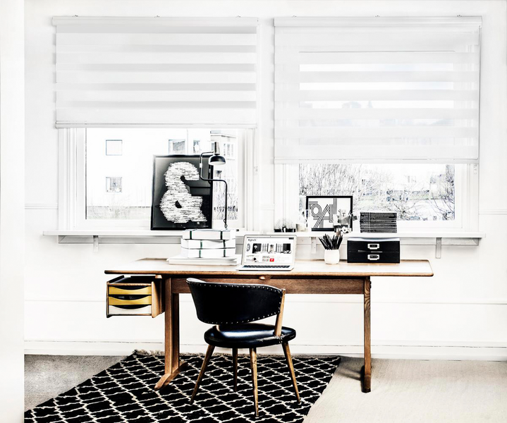 Rullakaihdin Kirsch Bella 140x165cm valkoinen