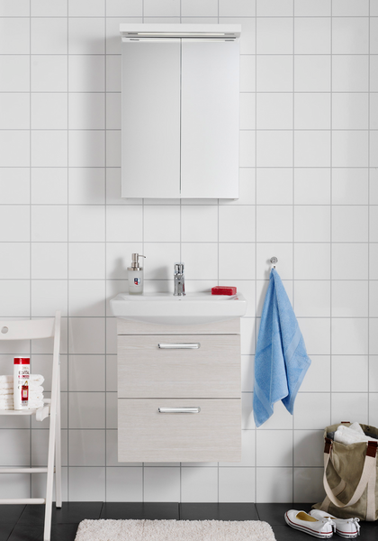 BADRUMSMÖBEL HAFA LIFE 500 VIT, MED SPEGELSKÅP