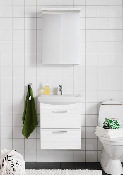 BADRUMSMÖBEL HAFA LIFE 600 VIT, MED SPEGELSKÅP