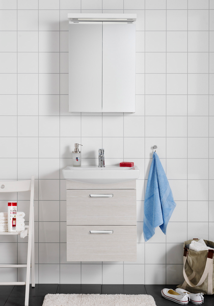 BADRUMSMÖBEL HAFA LIFE 600 VIT, MED SPEGELSKÅP