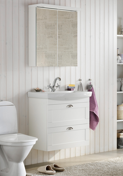 BADRUMSMÖBEL HAFA LIFE 600 VIT, MED SPEGELSKÅP