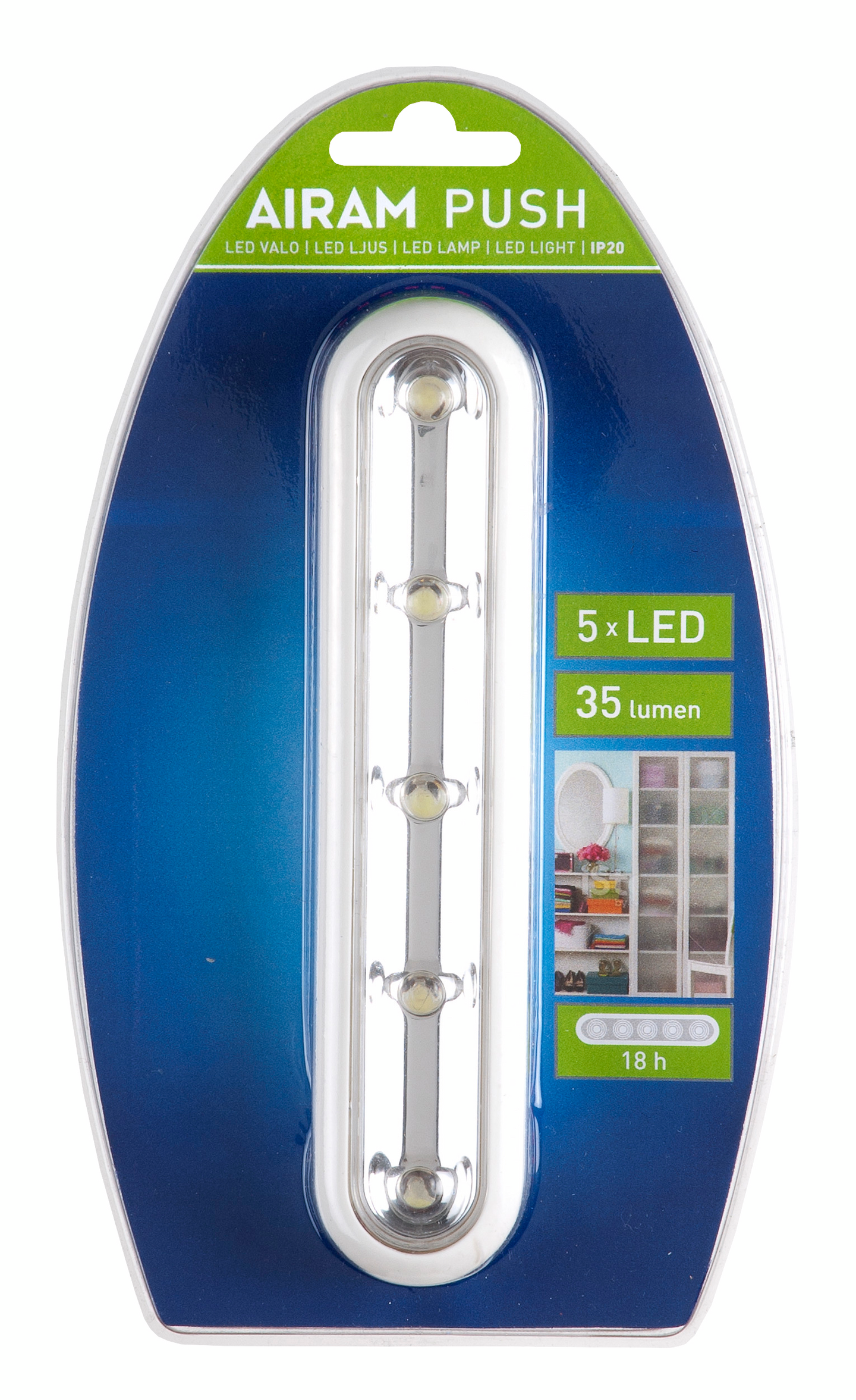 Taskulamppu Airam Push Light 35lm