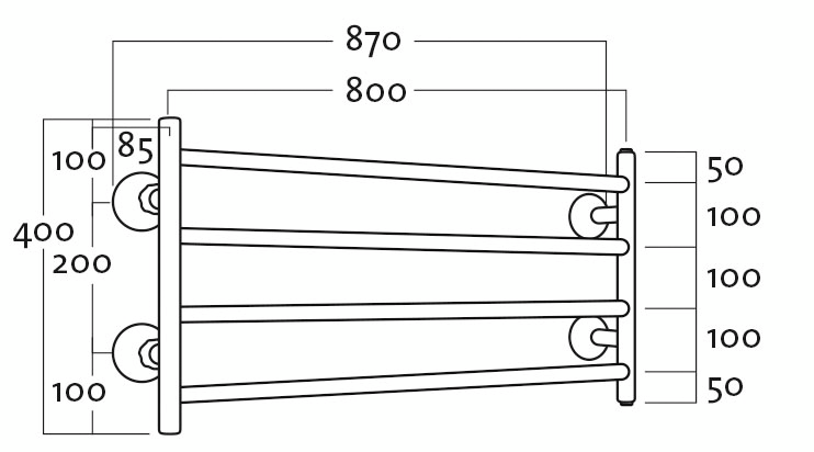Pyyhekuivain REJ Design vesi Largo BTH 80404 kromi