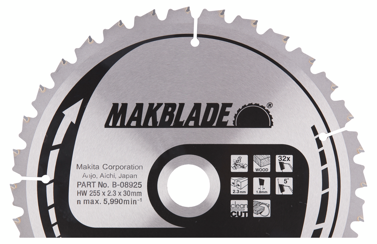 Pyörösahanterä Makita 255x30x2,3mm Z-32 B-08925