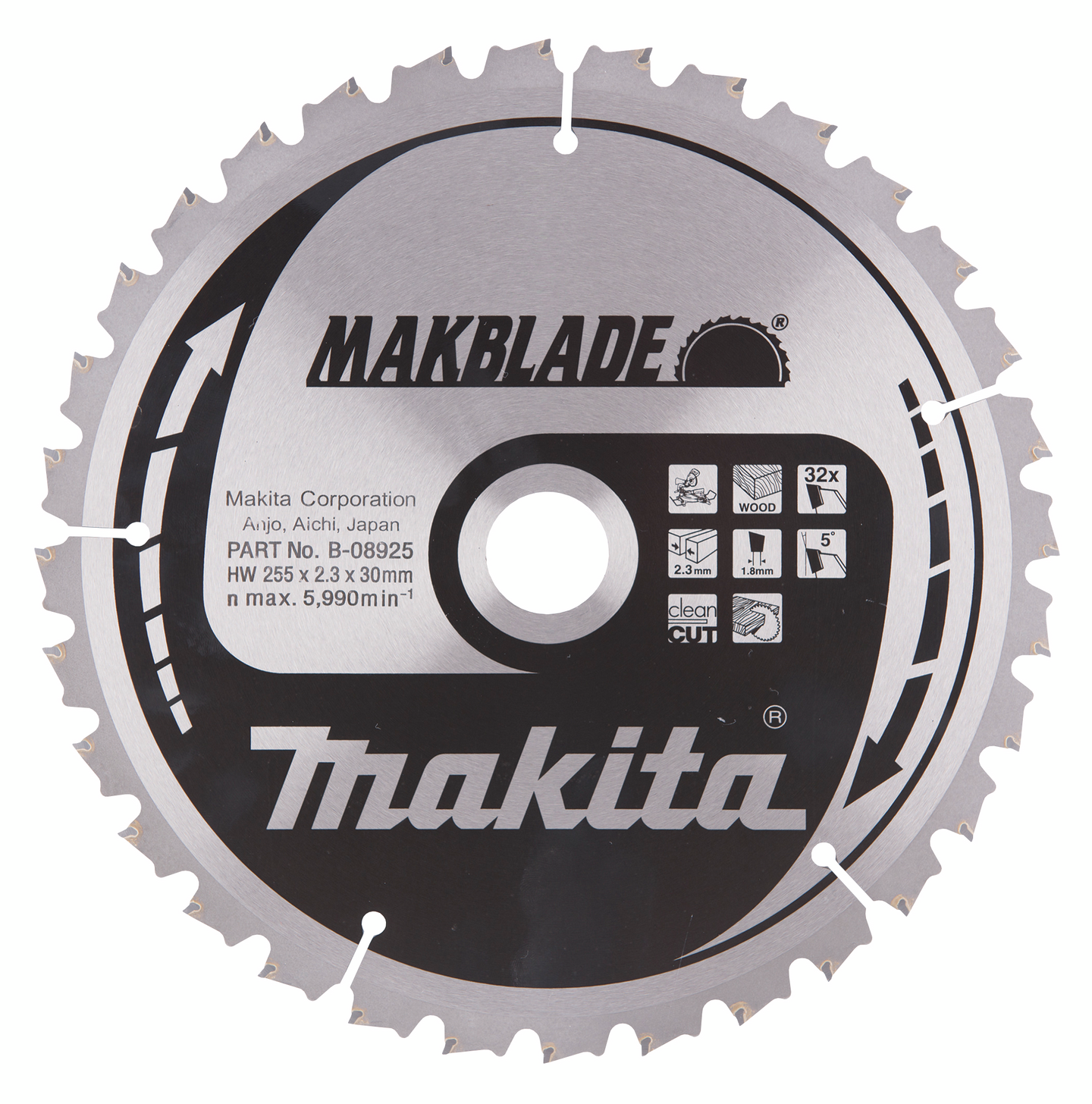 Pyörösahanterä Makita 255x30x2,3mm Z-32 B-08925