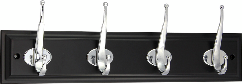 Vaatenaulakko Pisla Freda 4 koukkua musta kromatut koukut