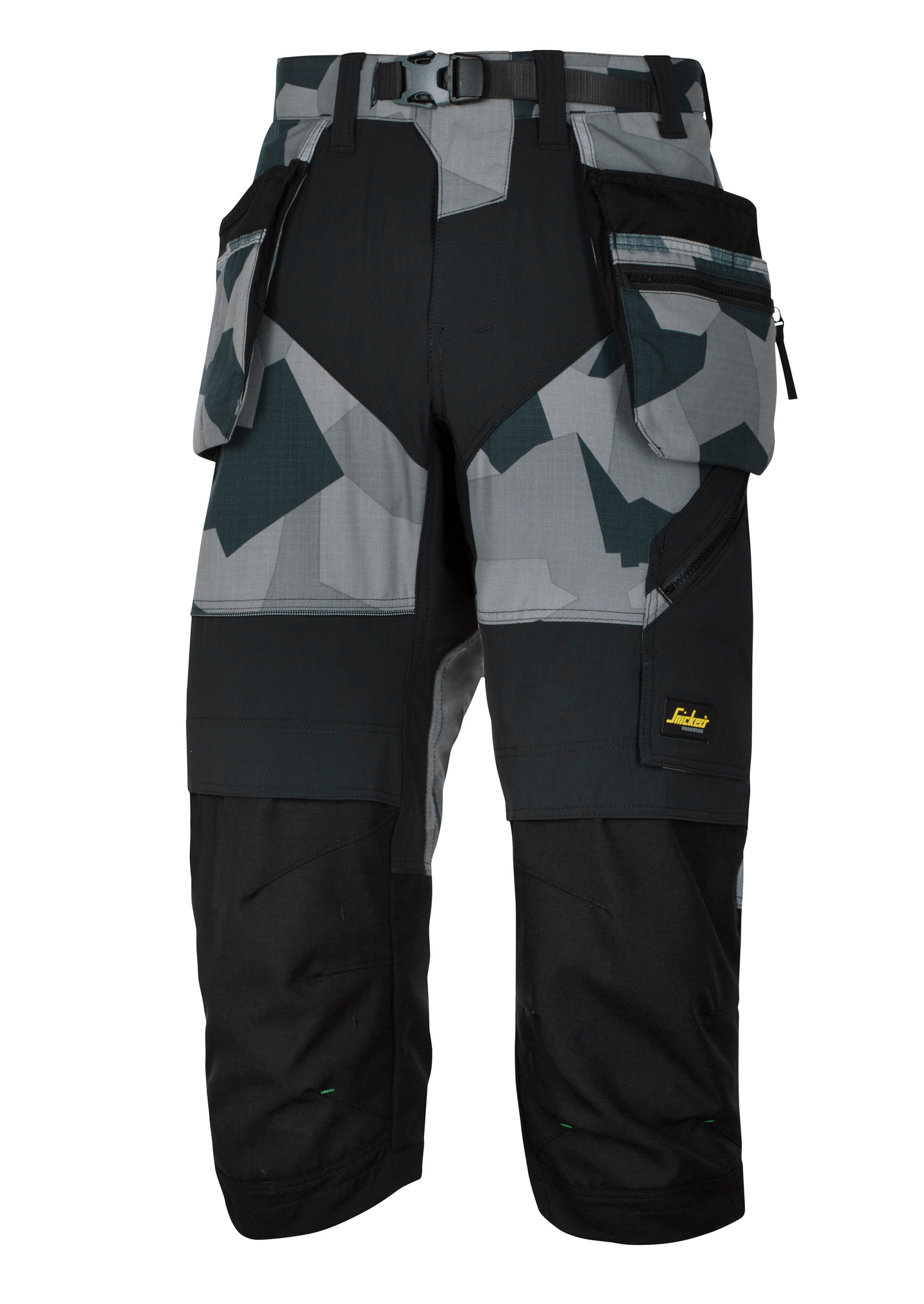 3/4-housut Snickers 6905-8704 harmaa-musta Camo