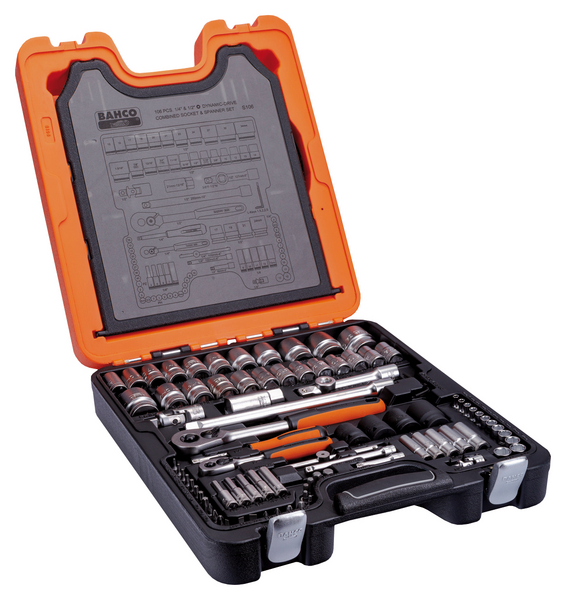 Hylsysarja Bahco S106 1/4in ja 1/2in 106-osainen
