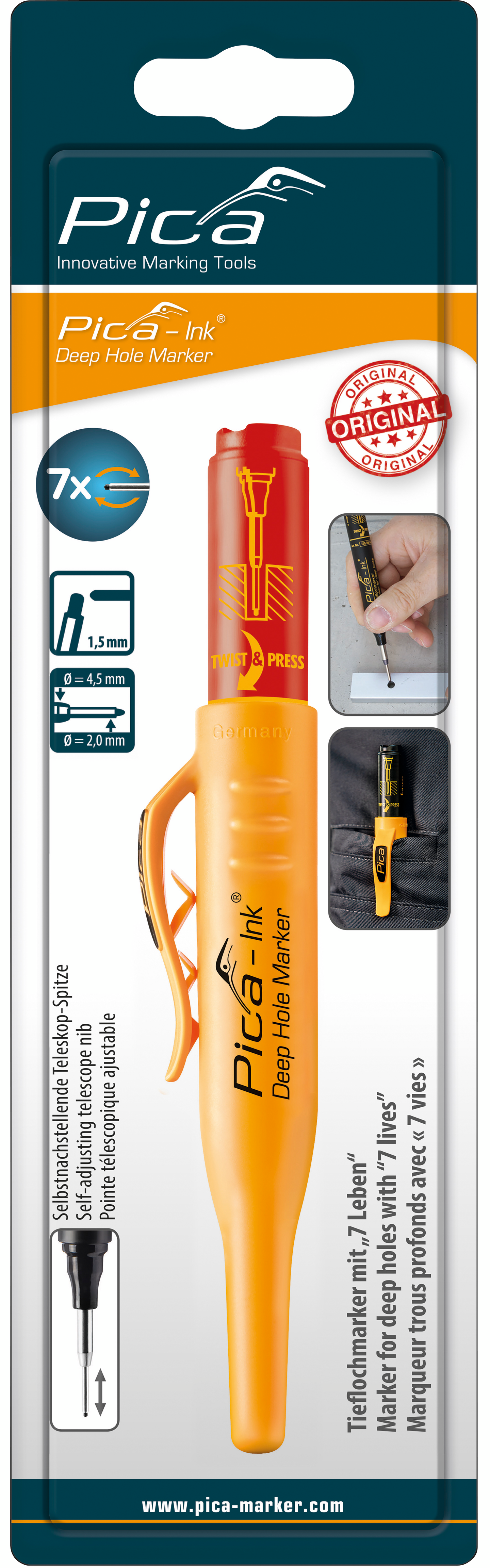 Reikätussi Pica Ink punainen sb-pakkaus