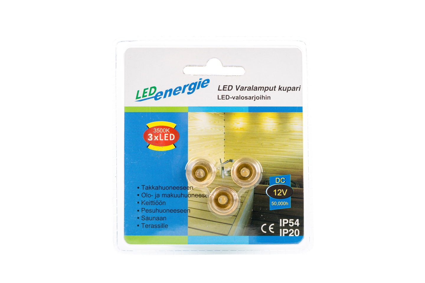 Varalamppu Led Energie 3kpl messinki valosarjaan 7031