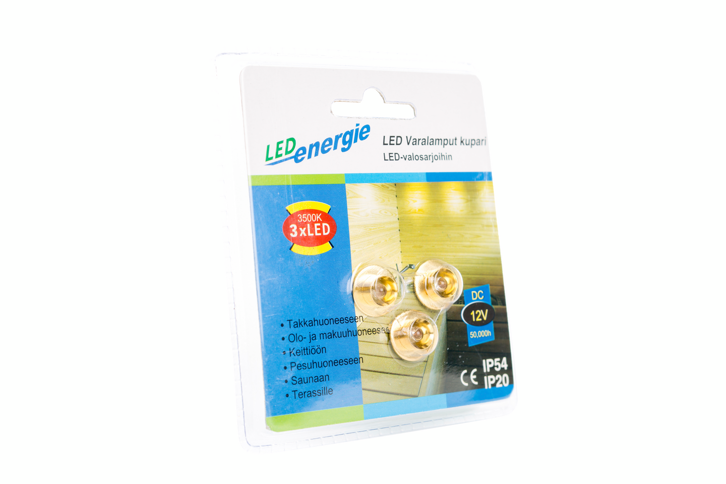 Varalamppu Led Energie 3kpl messinki valosarjaan 7031