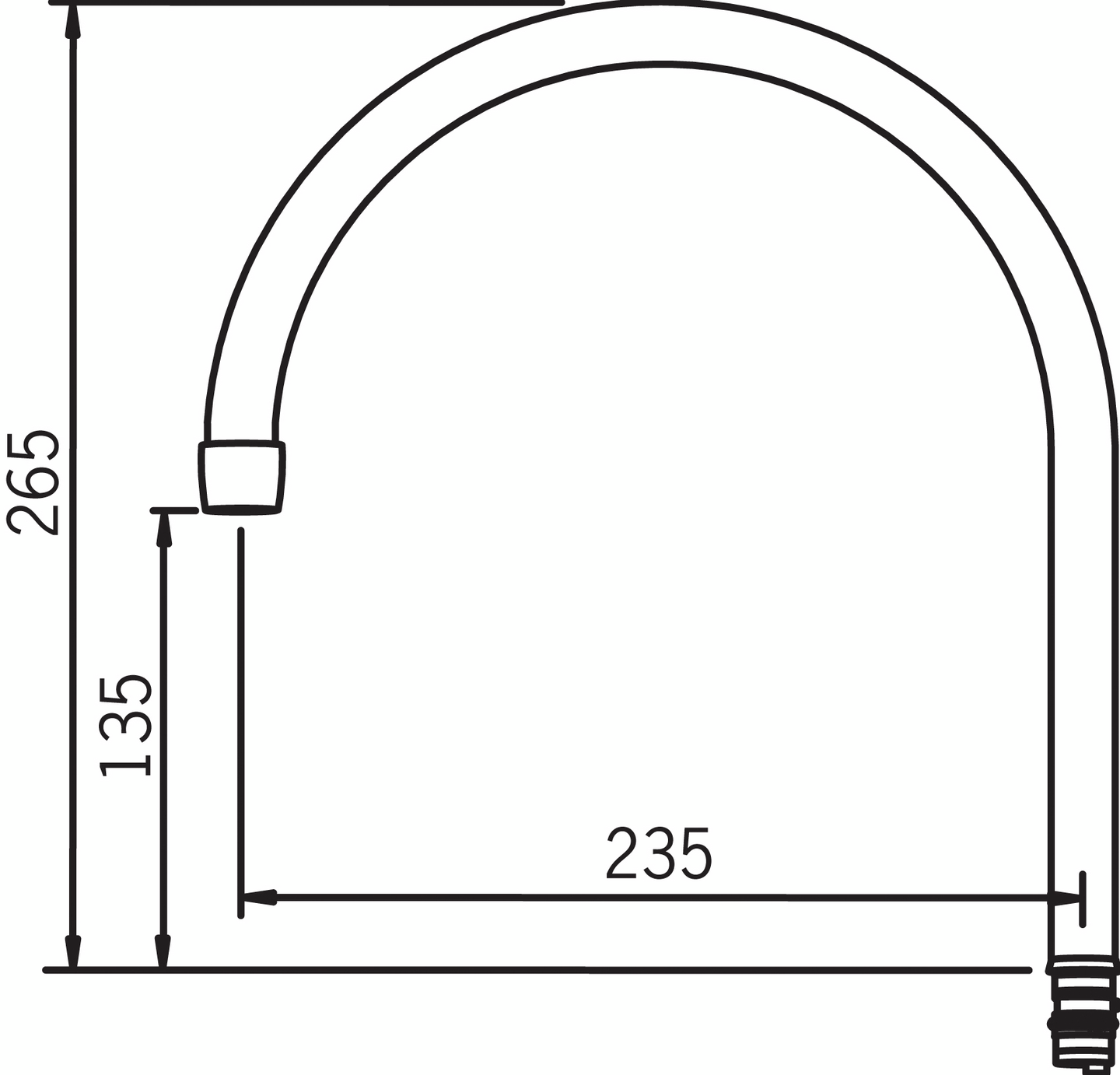 Juoksuputki Oras 159695V Safira/Vega kaari
