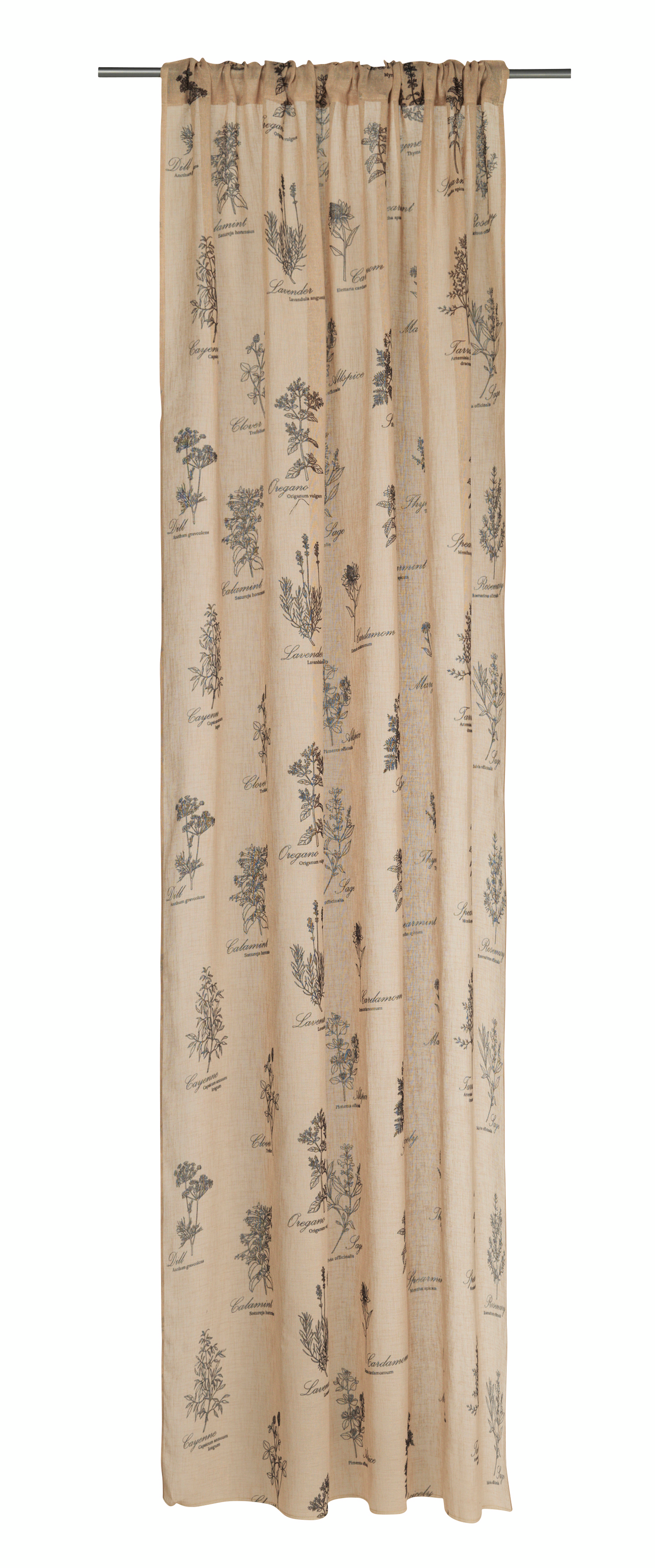 Sivuverho Cello Herbarium pellava