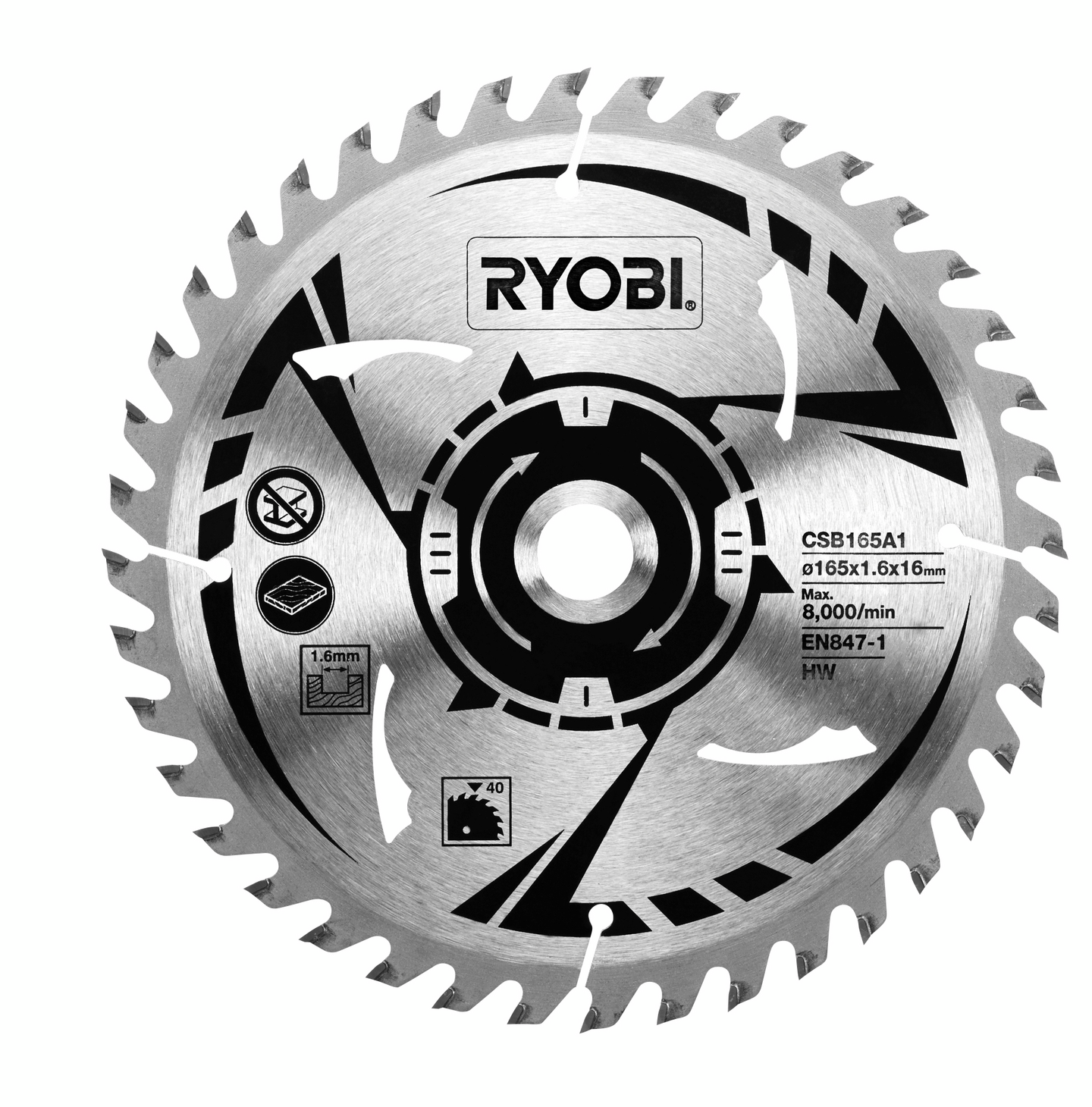 Pyörösahanterä Ryobi CSB165A1 165x16mm Z40