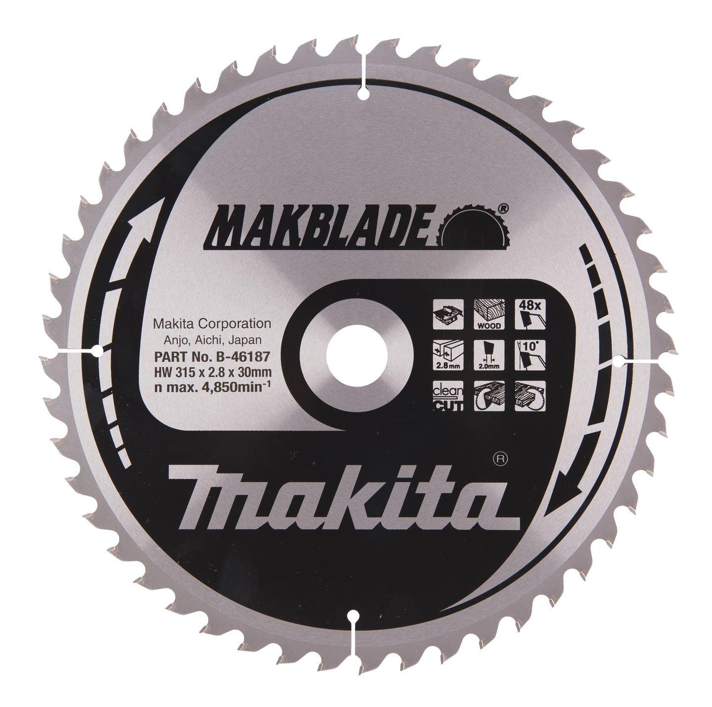 Pyörösahanterä Makita Makblade 315x30mm Z-48 puu