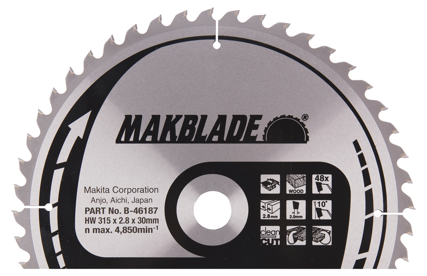 Pyörösahanterä Makita Makblade 315x30mm Z-48 puu