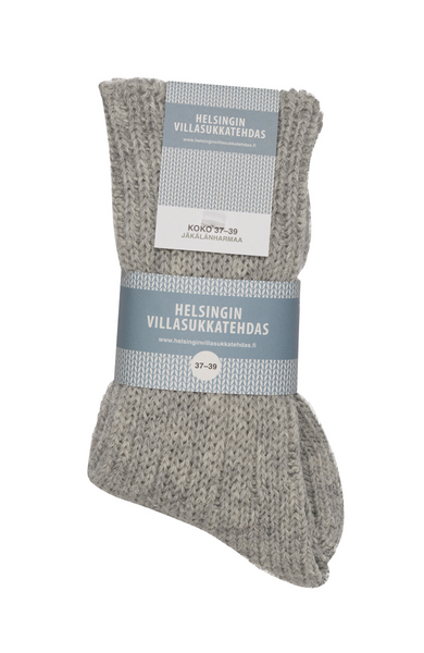 Villasukat kotimainen harmaa