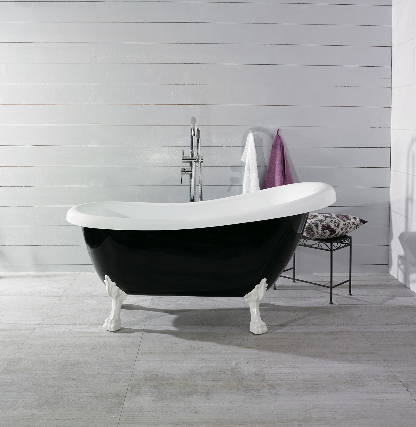 BADKAR NORO OLD ENGLAND 156, SVART/VIT VITA FÖTTER