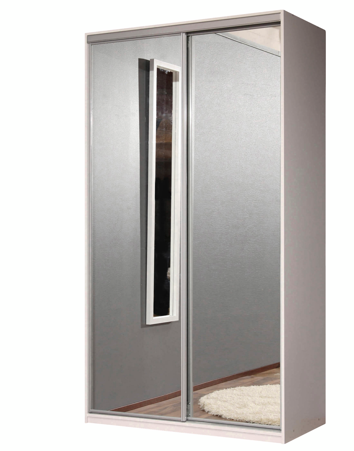 Liukuovikomero Finnmirror Libra 180 valkoinen peiliovet l1800xk2198xs600mm