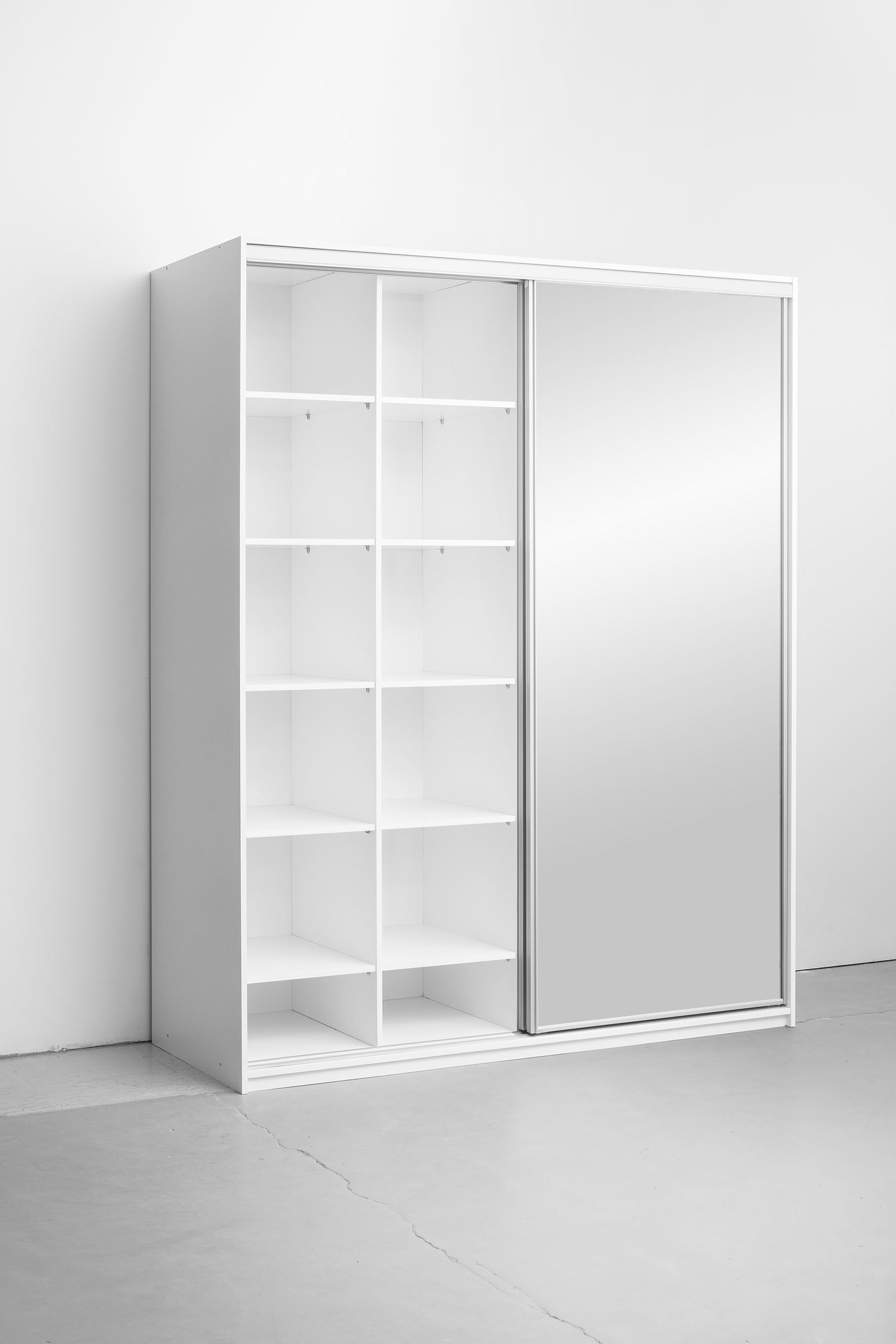 Liukuovikomero Finnmirror Libra 180 valkoinen peiliovet l1800xk2198xs600mm