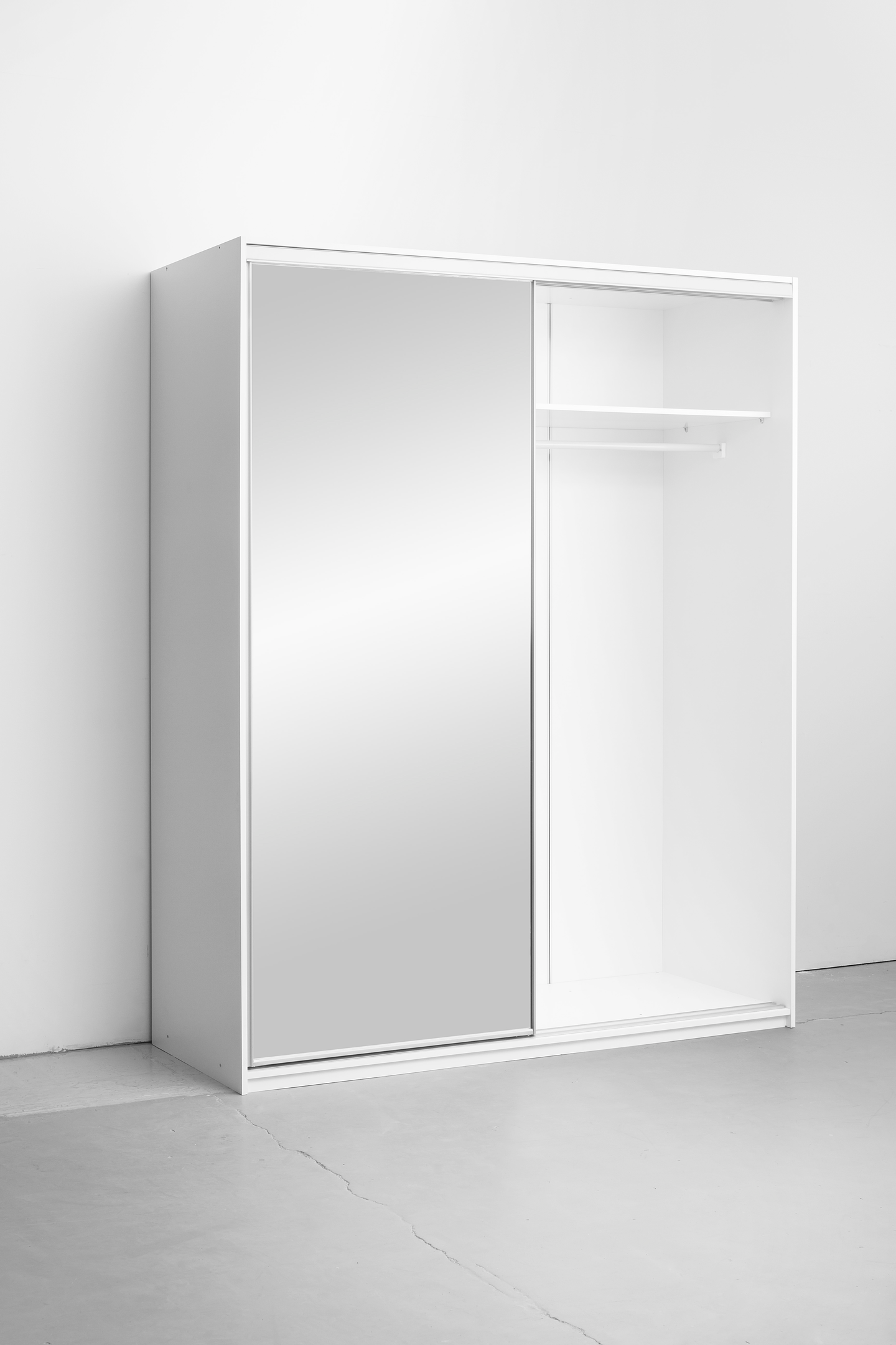 Liukuovikomero Finnmirror Libra 180 valkoinen peiliovet l1800xk2198xs600mm