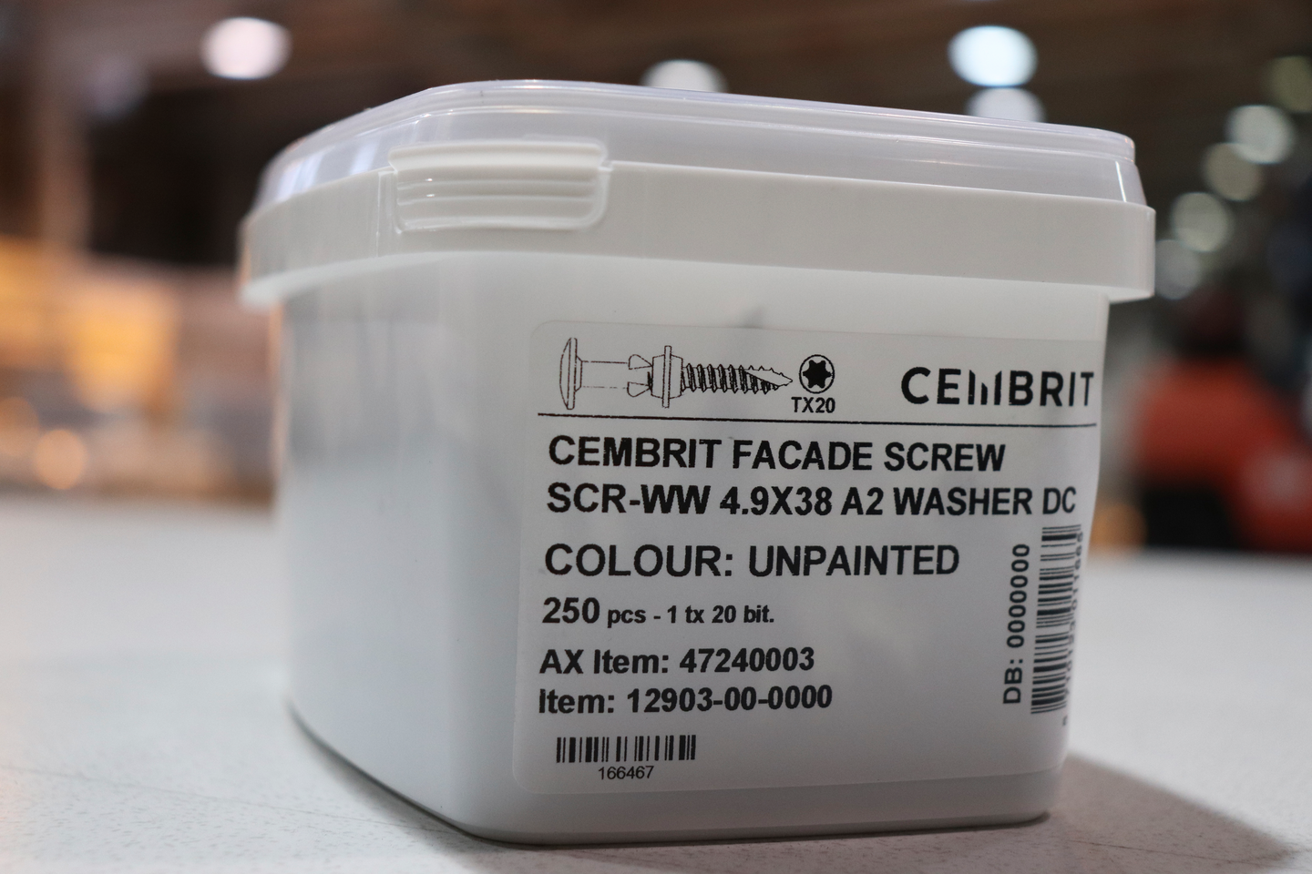 Ruuvi Swisspearl julkisivulevylle kirkas puurankaan 4,9x38mm 250kpl