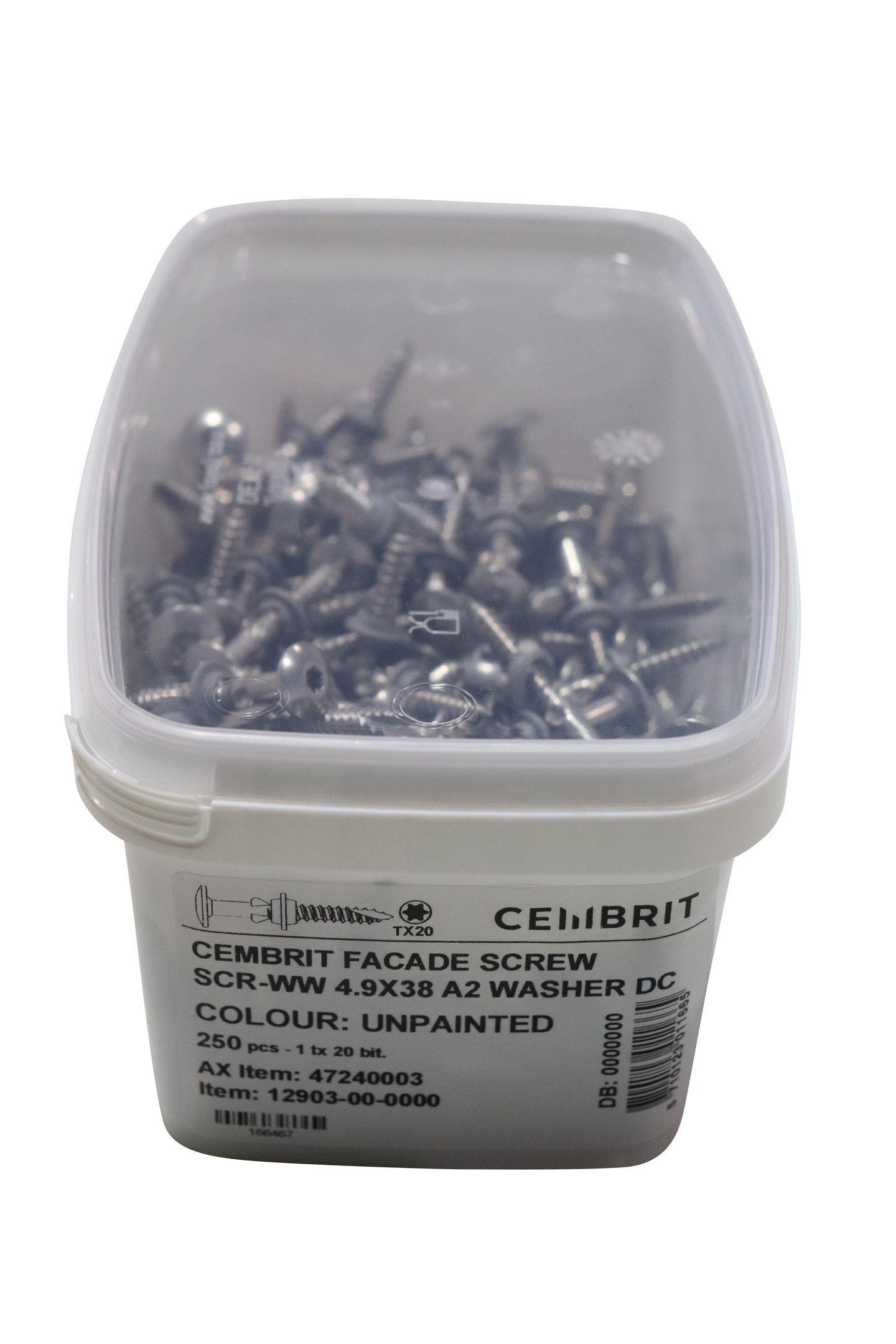 Ruuvi Swisspearl julkisivulevylle kirkas puurankaan 4,9x38mm 250kpl