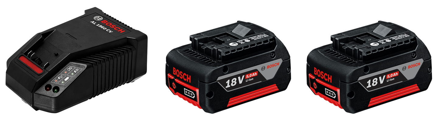 Akku-/laturipaketti Bosch 18V GAL 1880 CV + 2x5,0Ah - K-Rauta