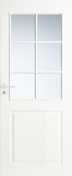Sisäovi Cello peiliovi 3-peilinen 6-ruutuinen kirkas lasi valkoinen