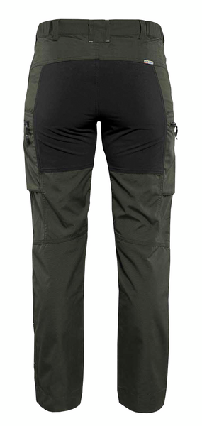 Naisten stretch-housut Blåkläder 715918454699 Army Green / musta