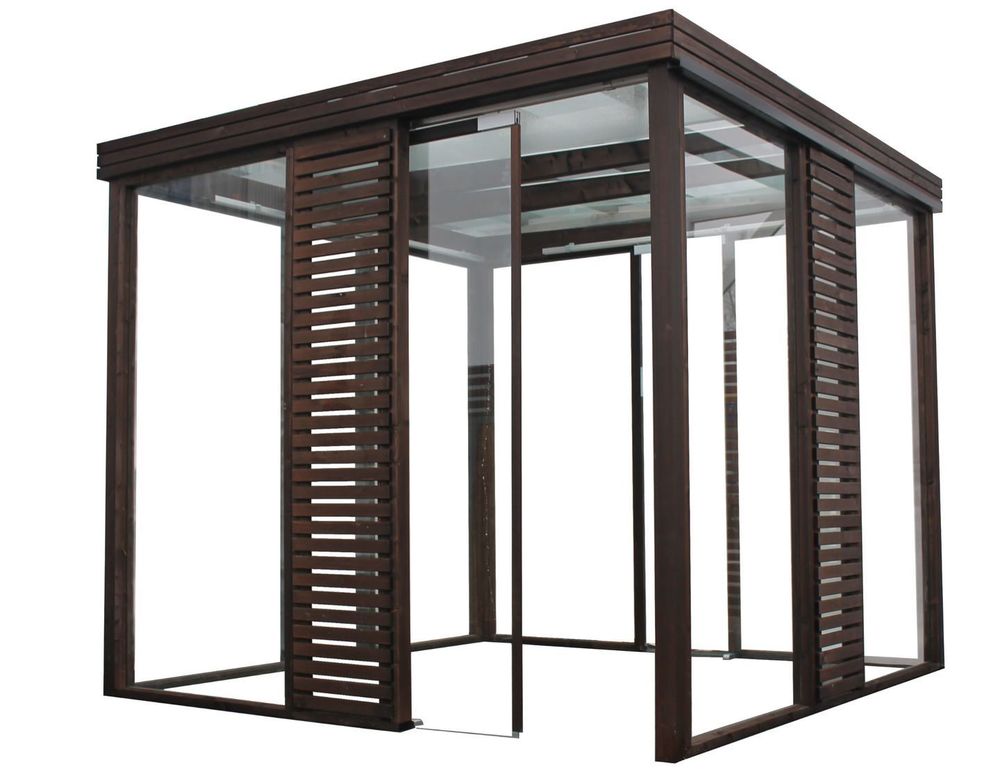 Lasipaviljonki Tammiston Puu kuutio terassille 2,59x2,59m