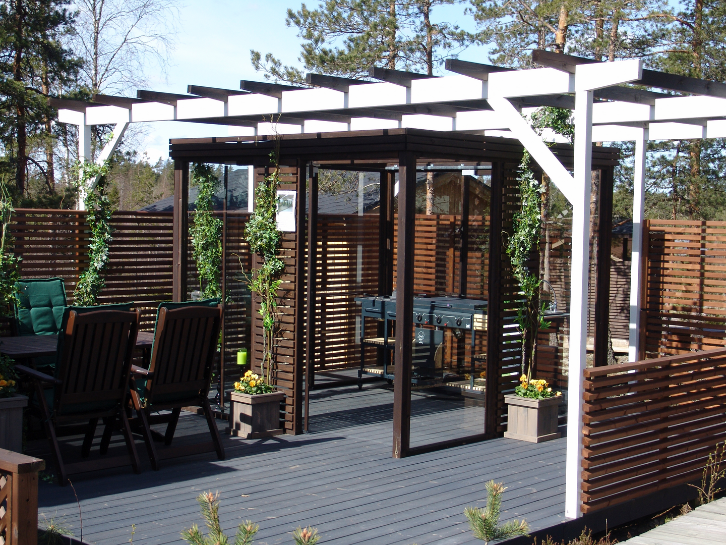 Lasipaviljonki Tammiston Puu kuutio terassille 2,59x2,59m