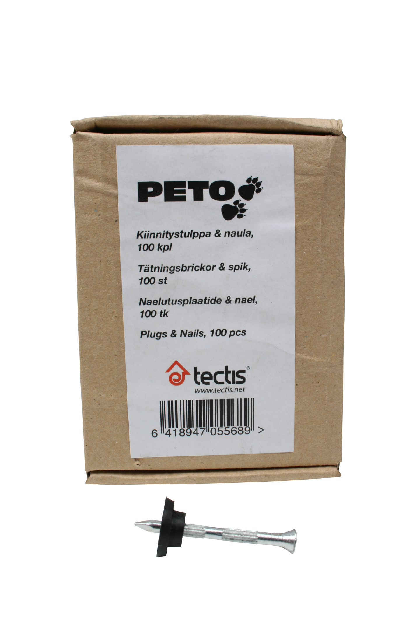 Perusmuurilevyn kiinnitystulppa + naula 50mm 100kpl