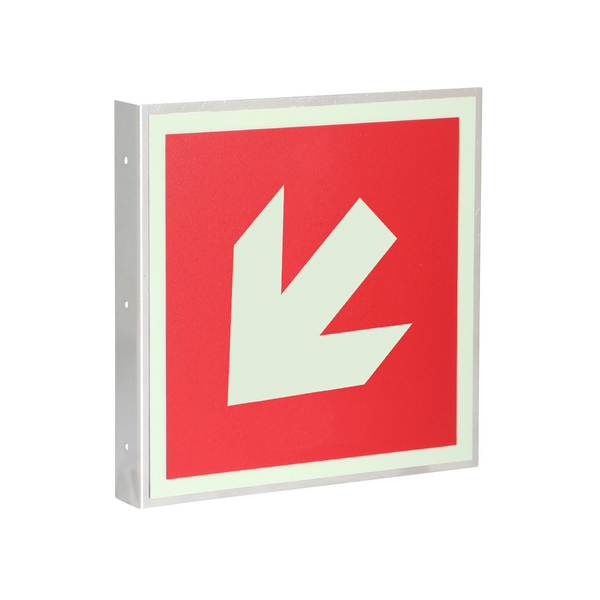 Kilpi nuoli viisto punainen 200x200 jälkivalaiseva