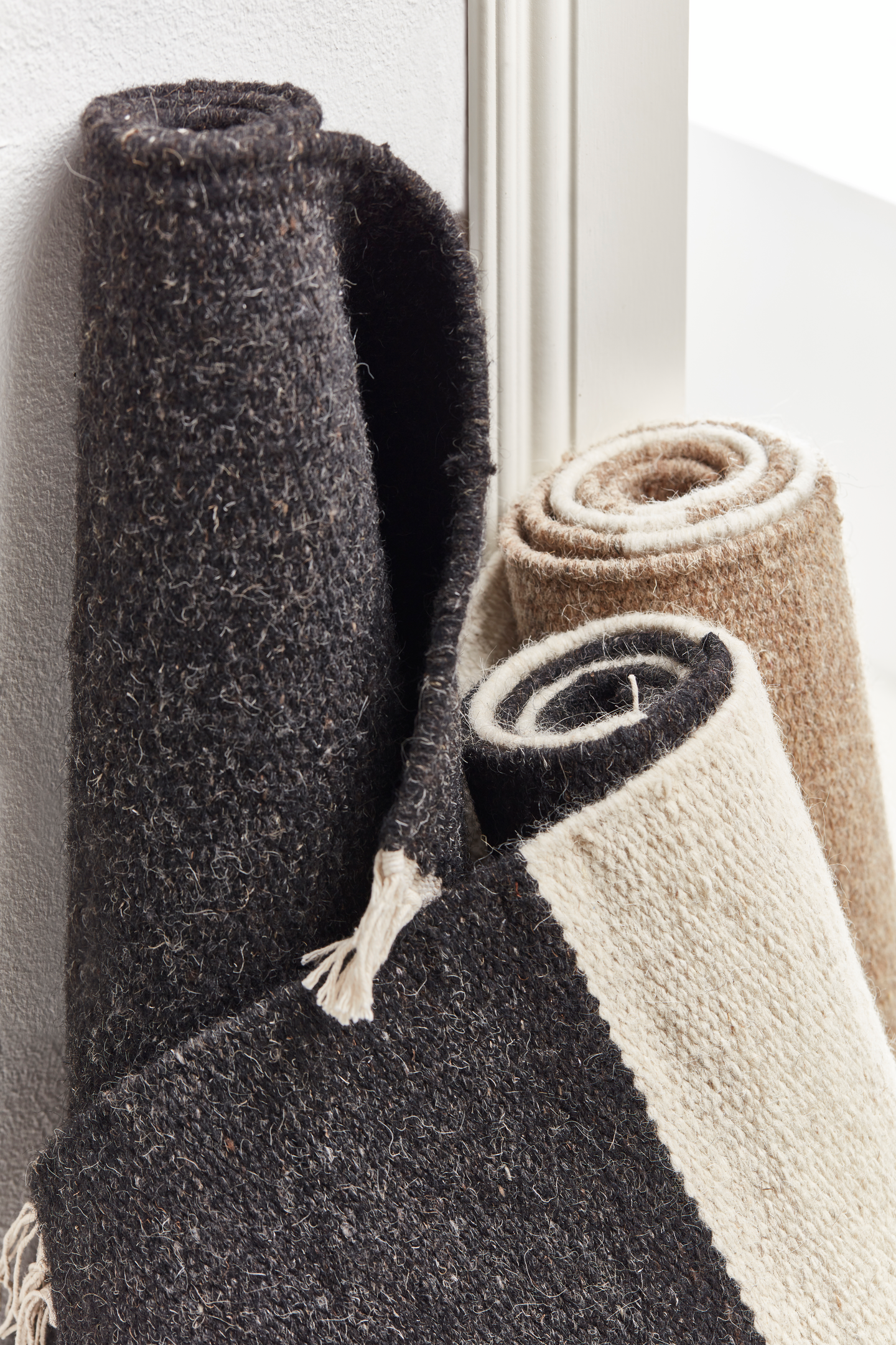 Villamatto Calla 80x200cm beige/valkoinen raita