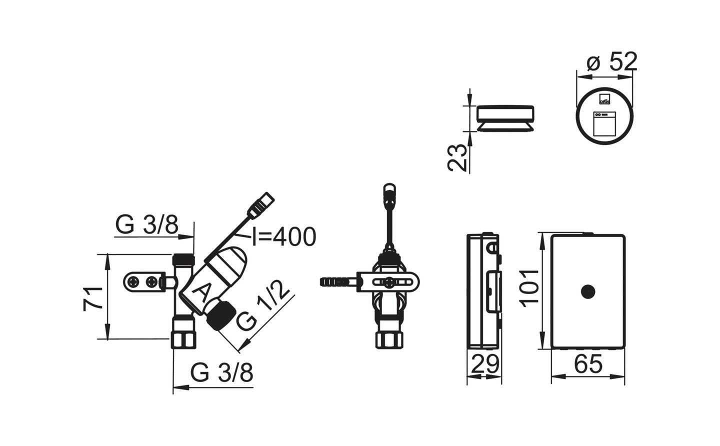 Pesukoneventtiili Oras 272100 älykäs